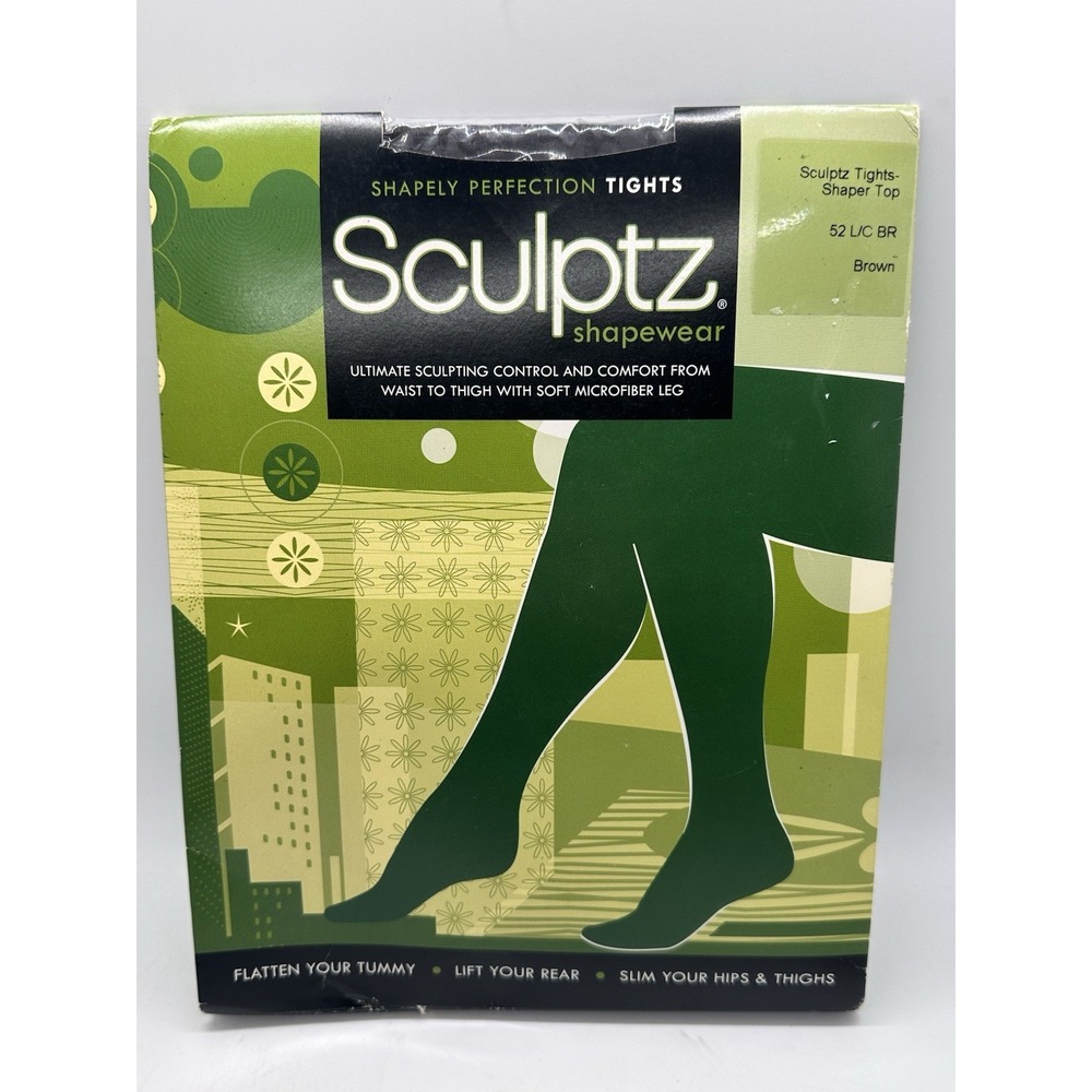 Sculptz Shapely Perfection Tights Shaper Top Brown‎ Size 52 L/C Shapewear